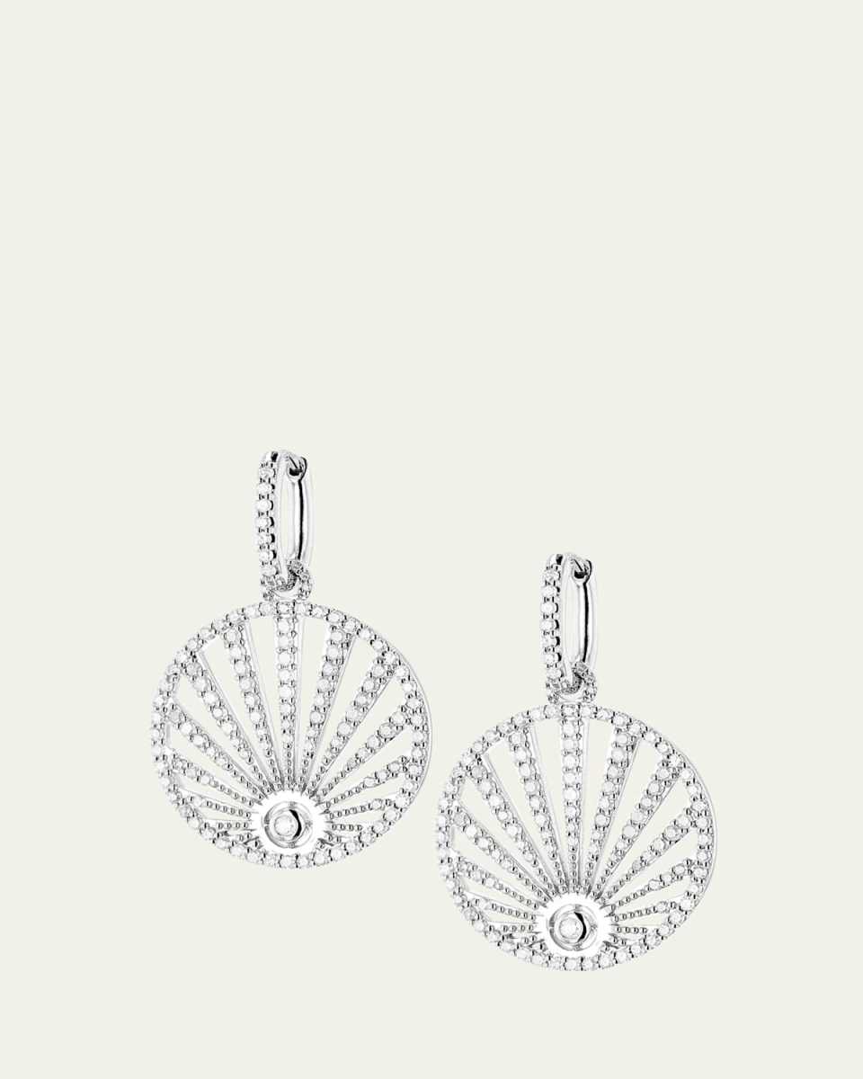 Pave Diamond Sunrise Earrings with Oval Huggie Hoops